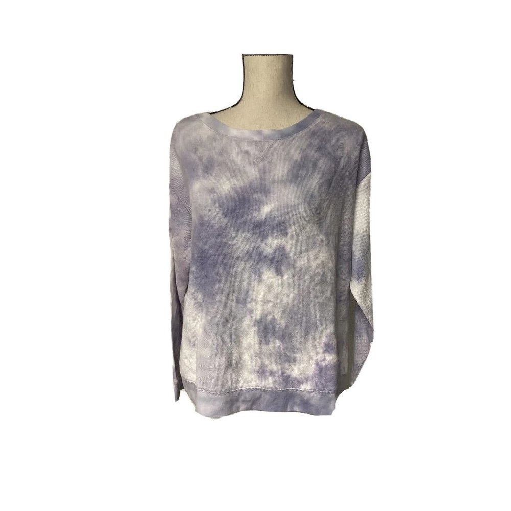 Splendid Thermal Long Sleeve Top Purple Tie Dye M Casual Lounge